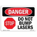 Signmission OSHA Danger Sign, Do Not Bump Lasers, 5in X 3.5in Decal, 5" W, 3.5" H, Landscape OS-DS-D-35-L-2459